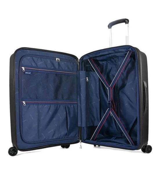 Βαλίτσα Μεσαία 68x45x28 Verage Diamond 18106 Μαύρο 89L | Premium Πολυπροπυλένιο, Έως 20kg & Άθραυστη