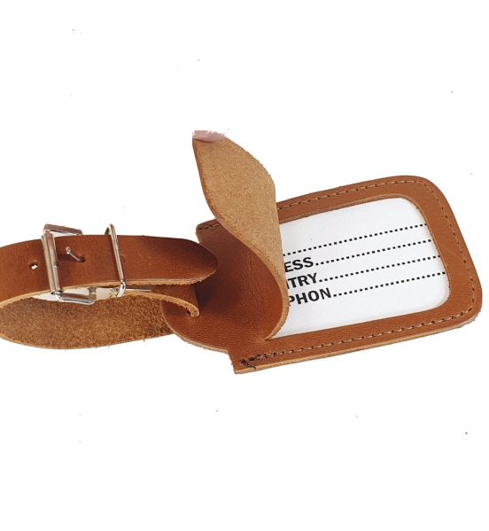 Δερμάτινη Ετικέτα Βαλίτσας  SISSI LEATHER 00816-Tabac
