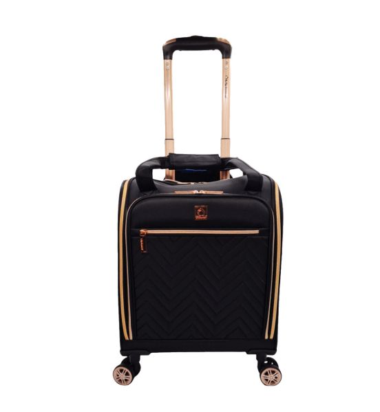 Μικρή Βαλίτσα Καμπίνας 46x35x20 Diplomat Monaco ZC9001-XS με 4 Ρόδες Μαύρο – Χειραποσκευή 23L Underseat
