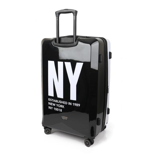 Μεγάλη Βαλίτσα DKNY D2221-DH818BD4 78cm Λευκό/Μαύρο | Επώνυμη από Πολυκαρμπονικό & Ιδανική για 23+ Κιλά
