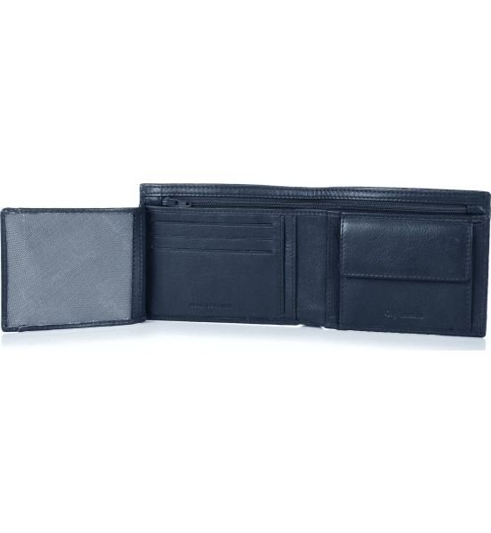 Ανδρικό Δερμάτινο Πορτοφόλι Guy Laroche 62903 Dark Blue | Slim, με RFID Προστασία & Εσωτερικό Φερμουάρ