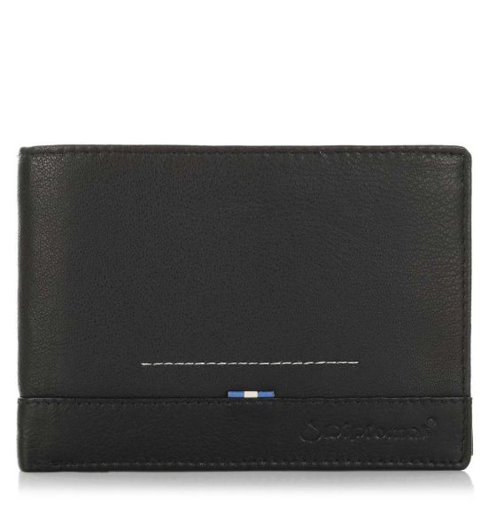 Δερμάτινο Ανδρικό Πορτοφόλι Diplomat MN111 Μαύρο με RFID & 9 Θήκες Καρτών