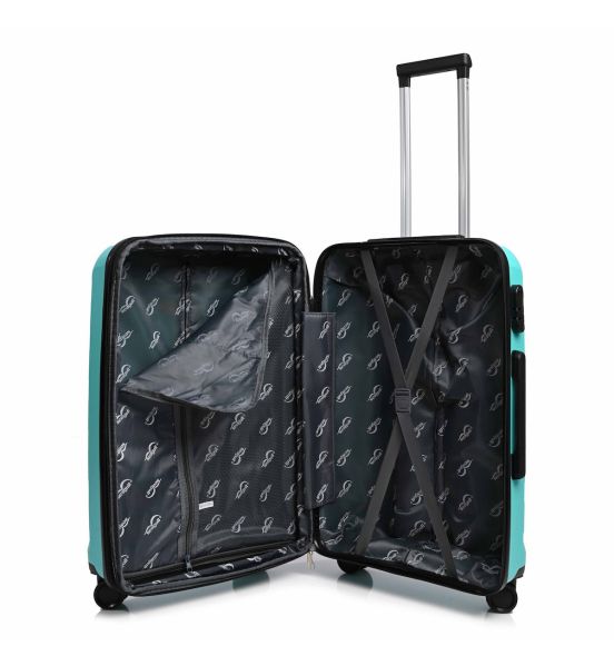 Σετ Βαλίτσες Τριάδα (S, M, L) Seagull SG180 Σιέλ – Άθραυστο Πολυπροπυλένιο με Επέκταση & 4 Ρόδες