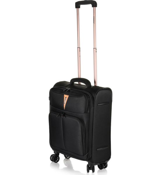 Βαλίτσα Καμπίνας 55x38x23 Diplomat Venice ZC6101-S Μαύρο Premium | Επεκτάσιμη 40L για Aegean & Lufthansa