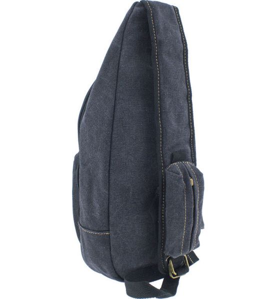 Τσαντάκι Χιαστί / Στήθους RCM 950728 Μαύρο Crossbody Casual, από Ύφασμα Καμβά με Πολλαπλές Θήκες