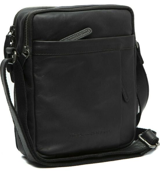 Δερμάτινο Τσαντάκι Ώμου Chesterfield Alva C48.095500 Μαύρο – Premium Pull-Up Δέρμα με Πολλαπλές Θήκες