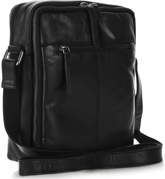 Δερμάτινο Τσαντάκι Ώμου Chesterfield Alva C48.095500 Μαύρο – Premium Pull-Up Δέρμα με Πολλαπλές Θήκες