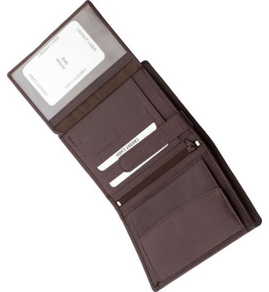 Δερμάτινο Ανδρικό Πορτοφόλι RCM Z40 Καφέ με RFID Προστασία