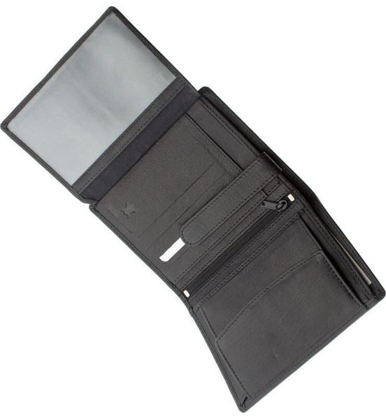 Δερμάτινο Ανδρικό Πορτοφόλι RCM Z40 Μαύρο με RFID Προστασία