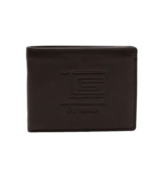 Δερμάτινο Ανδρικό Πορτοφόλι Guy Laroche 37507 Dark Brown | RFID Προστασία, 2 Θέσεις Ταυτότητας & Κουτί Δώρου
