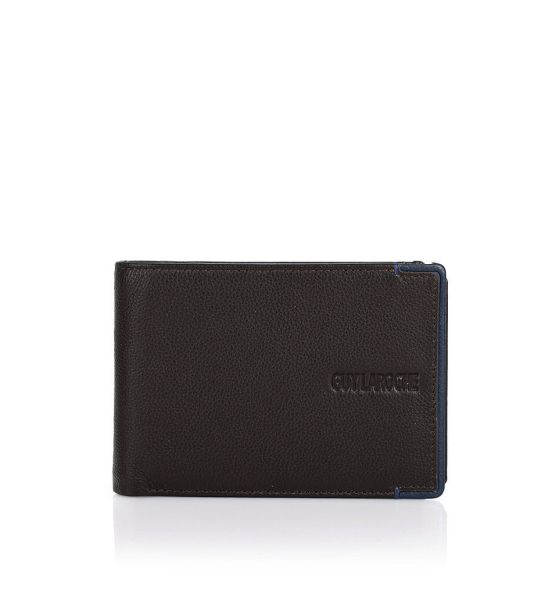 Δερμάτινο Ανδρικό Πορτοφόλι Guy Laroche 38106 Dark Brown| RFID Προστασία, 5 Θέσεις Εγγράφων & 7 Θέσεις Καρτών