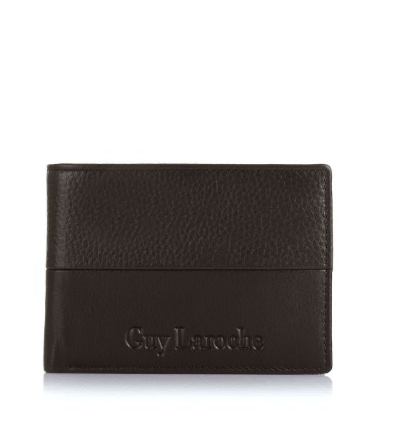 Δερμάτινο Ανδρικό Πορτοφόλι Guy Laroche 37707 Dark Brown | RFID Προστασία, Θέση Ταυτότητας & Κρυφό Φερμουάρ