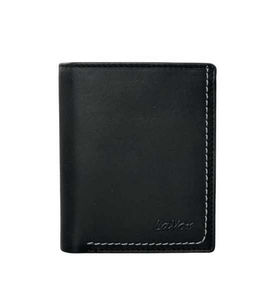 Δερμάτινο Ανδρικό Πορτοφόλι Lavor 1-6089 Μικρό με RFID – Γνήσιο Δέρμα Μαύρο