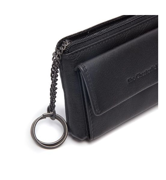 Δερμάτινη Κλειδοθήκη / Πορτοφόλι Chesterfield C08.061600 Μαύρο | Wax Pull-up Δέρμα & Διπλούς Κρίκους