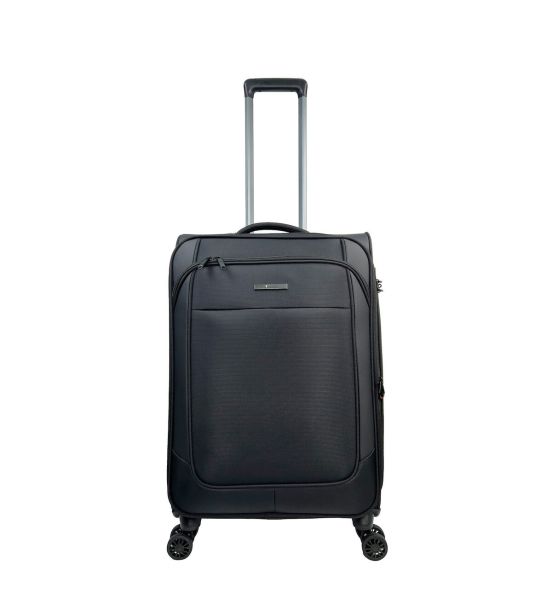 Μεσαία Βαλίτσα RCM 214-24 Μαύρο 66cm 80L | Premium Αποσκευή Check-in 23 Κιλών | 4 Διπλές Ρόδες & Ενισχυμένο Μπαστούνι