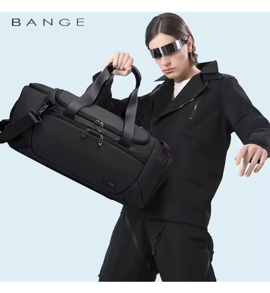 Σάκος Ταξιδιού & Γυμναστηρίου Bange 2378 Μαύρο 53cm | Αδιάβροχος με Θήκη Παπουτσιών | Εργονομικό Μίνιμαλ Design