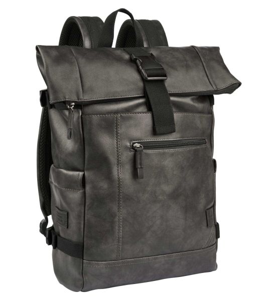Σακίδιο Πλάτης Roll Top CAMEL ACTIVE Laos 251-202-60 Μαύρο 25L | Θήκη Laptop 15.6"| Backpack Πόλης & Ταξιδιού