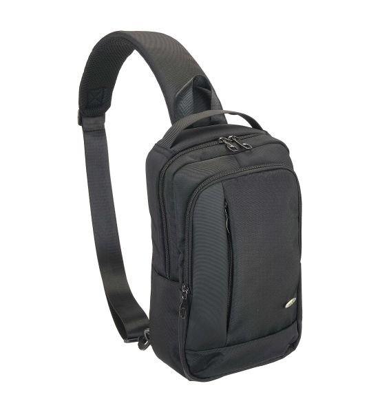 Τσαντάκι Χιαστί/Στήθους RCM 3072 Μαύρο Crossbody με USB