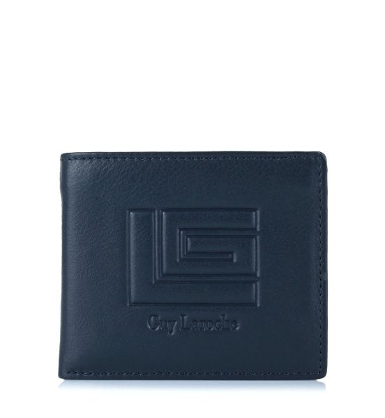 Μικρό Δερμάτινο Πορτοφόλι Guy Laroche 37509 Dark Blue | RFID Προστασία & Θέσεις Καρτών | Compact Design