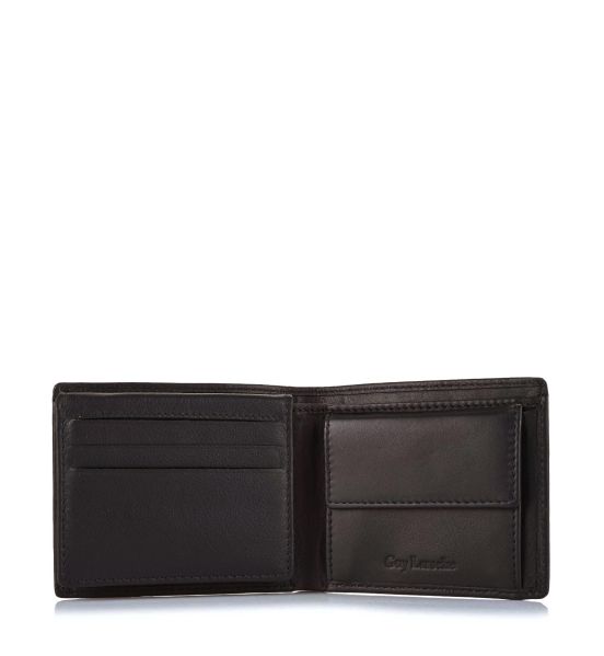 Μικρό Δερμάτινο Πορτοφόλι Guy Laroche 37509 Dark Brown | RFID Προστασία & Θέσεις Καρτών | Compact Design