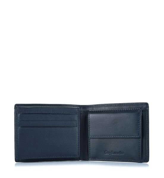 Μικρό Δερμάτινο Πορτοφόλι Guy Laroche 37509 Dark Blue | RFID Προστασία & Θέσεις Καρτών | Compact Design