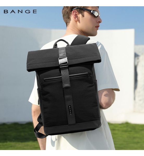Αδιάβροχο Σακίδιο Πλάτης Roll Top Bange 3115 Μαύρο | Laptop 15.6" | Ελαφρύ Minimal Backpack Εργασίας & Ταξιδιού