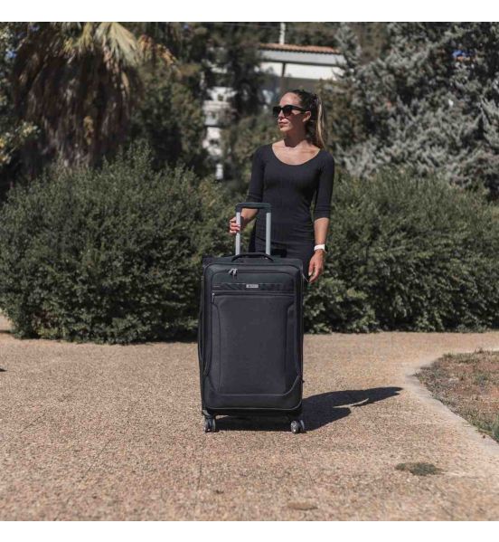 Μεγάλη Υφασμάτινη Βαλίτσα 75x30x46 Cardinal 3300 Μαύρο | Ύφασμα Υψηλής Αντοχής για Check-In 23 Κιλά & Άνω