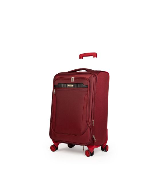 Υφασμάτινη Βαλίτσα Καμπίνας 55x23x37 Cardinal 3300 Κόκκινο | Υψηλή Ανθεκτικότητα Ύφανσης  & 4 Τροχοί Spinner