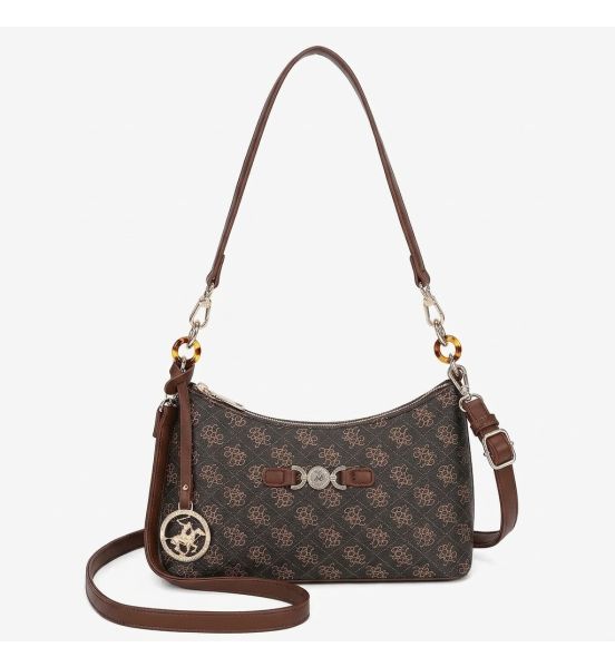 Premium Τσαντάκι Χιαστί από Οικολογικό Δέρμα (Day-to-Night) BEVERLY HILLS POLO CLUB BH-4664 Καφέ