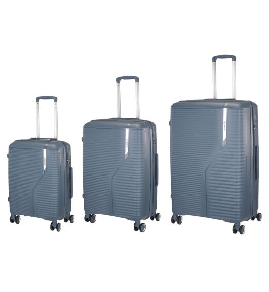 Σετ Βαλίτσες Xplorer 172 Γκρι (3τμχ) Πολυπροπυλένιο με TSA & Επέκταση