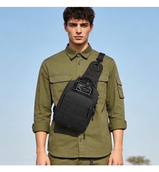Στρατιωτικό Τσαντάκι Ώμου & Στήθους Tactical Cardinal MT4060 Μαύρο | Απόλυτη Αντοχή 1000D & Χωρητικότητα 7.6L