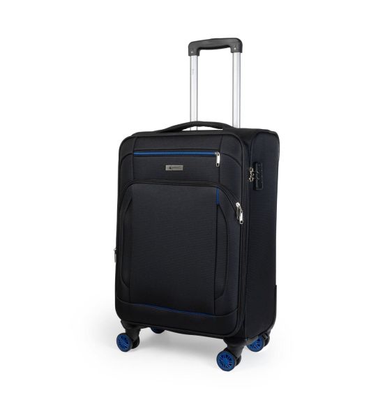 Υφασμάτινη Μεσαία Βαλίτσα 66x25/30x40 Spectra Cardinal 5000 Μαύρο 60L | 4 Διπλές Ρόδες & Επέκταση | για Έως 23 Κιλά
