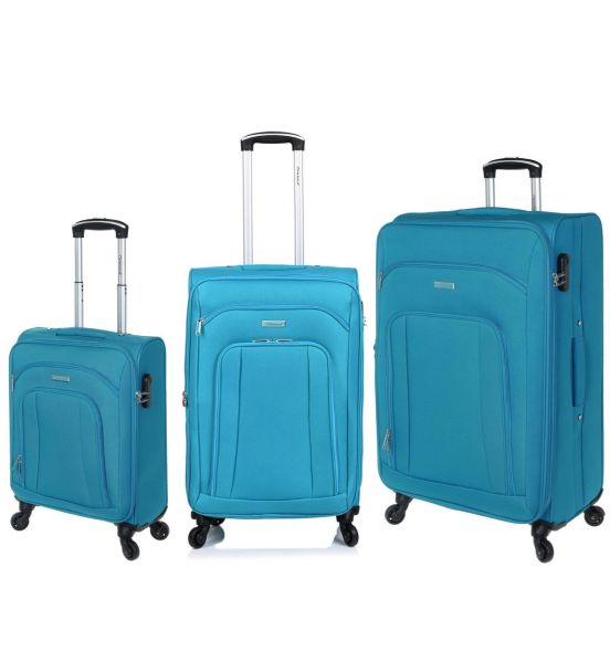 Σετ Βαλίτσες Τριάδα (S, M, L) Diplomat ZC444 SET3 Γαλάζιο – Επεκτάσιμες | Υφασμάτινες – Ελαφριές & Ανθεκτικές