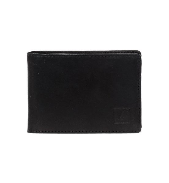 Μικρό Ανδρικό Δερμάτινο Πορτοφόλι Lavor 1-2100 Μαύρο | Minimal Design & RFID Προστασία