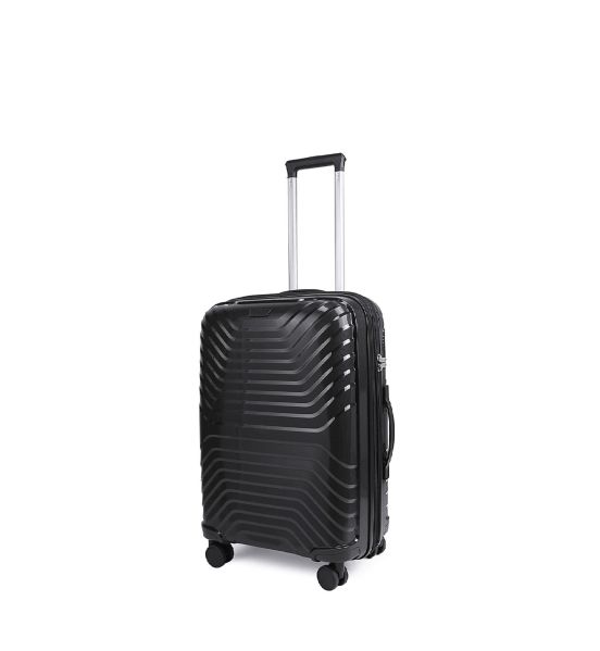 Βαλίτσα Καμπίνας 56.5x37x24.5/29.5 Cardinal 7000 Μαύρο | Χειραποσκευή από Πολυπροπυλένιο με Επέκταση & 4 Διπλά Ροδάκια