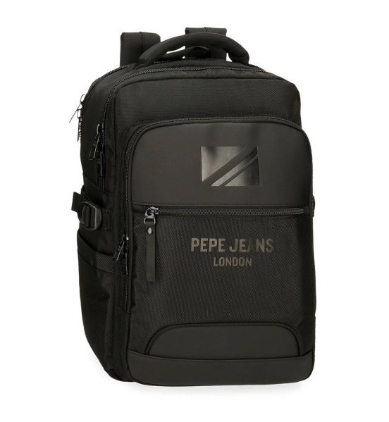 Ανδρικό Σακίδιο Πλάτης Pepe Jeans Bromley 7062441 Μάυρο – Laptop 15,6'', Θύρα USB, 2 Θήκες & Ανθεκτικότητα