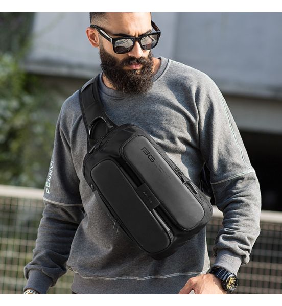 Τσαντάκι Ώμου Χιαστί Bange 7079 Μαύρο – Αδιάβροχο Crossbody με USB – Χειρολαβή & Οργάνωση