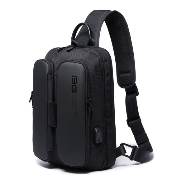 Τσαντάκι Ώμου Χιαστί Bange 7079 Μαύρο – Αδιάβροχο Crossbody με USB – Χειρολαβή & Οργάνωση