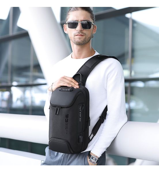 Τσαντάκι Ώμου / Χιαστί Crossbody Μεγάλο Bange 7082 Μαύρο – Αδιάβροχο & Anti-Theft, USB, TSA Lock – Premium Ποιότητα με Ασφάλεια