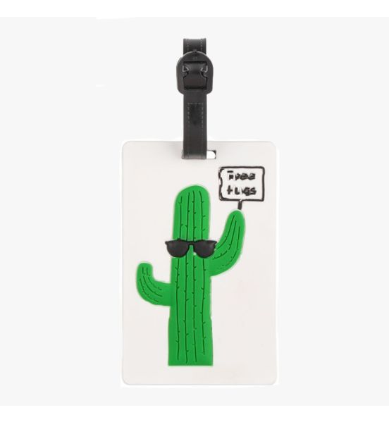Ετικέτα Βαλίτσας Σιλικόνης Bartuggi 718-060605 White Cactus | Καρτελάκι Αποσκευών | Αναγνώριση από Εύκαμπτη