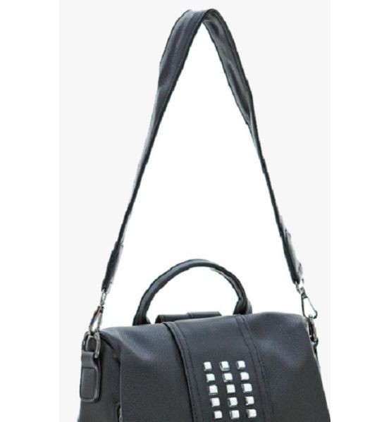 Rock Glam: Γυναικείο Αντικλεπτικό Backpack με Διακοσμητικά Τρουκς & Έξτρα Ιμάντα BARTUGGI 718-5305 Μαύρο