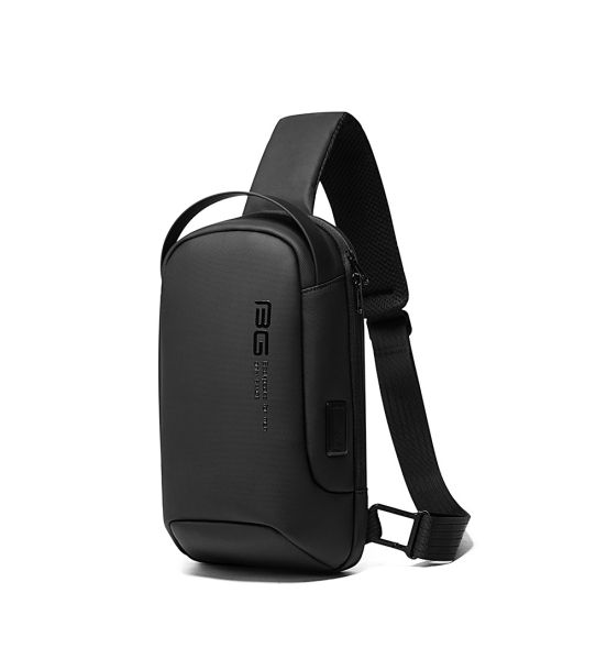 Τσαντάκι Ώμου Χιαστί Bange 7221 Μαύρο – Αδιάβροχο Crossbody με USB & Ιταλικό Design