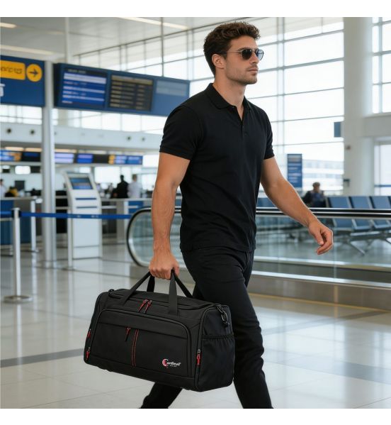 Σάκος Ταξιδίου Μεσαίος 60x29x28 Cardinal 8357 Μαύρο | Αδιάβροχο Ύφασμα | Με Ειδική Θήκη Παπουτσιών