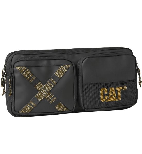 Ανδρικό Τσαντάκι Χιαστί Crossbody Μεγάλο Caterpillar 84165-01 Μαύρο – Αδιάβροχο για Tablet & Καθημερινή Χρήση