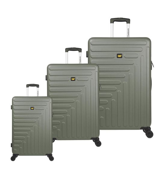 Σετ Βαλιτσών 3 Τεμαχίων Caterpillar Rockford 84683-551 Set3 Χακί – Καμπίνα + Μεσαία + Μεγάλη, με TSA & 4 Διπλούς Τροχούς
