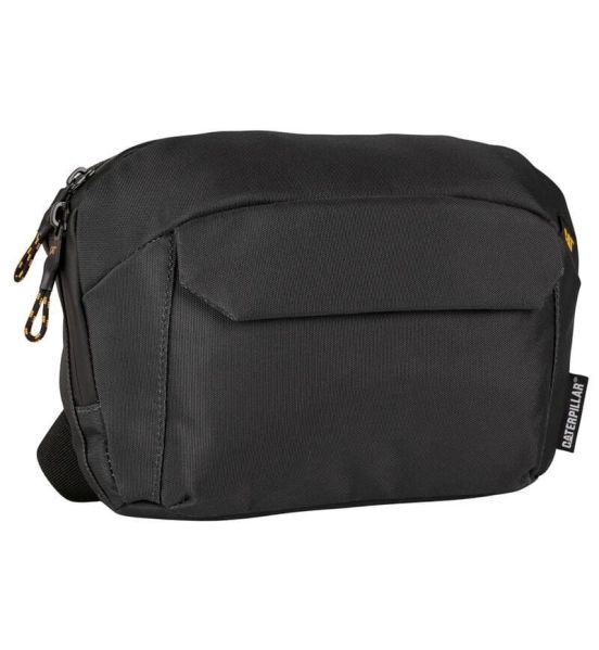 Ανδρικό Τσαντάκι Χιαστί Crossbody Caterpillar 84703-106 Μαύρο | RPET 900D, Μαγνητικά Κλεισίματα | & Hypalon Patch