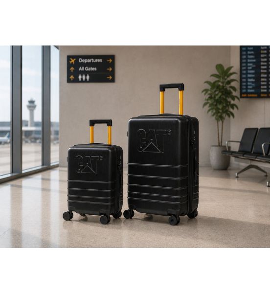 Σετ 2 Βαλίτσες Caterpillar 85034-01-SET2 Καμπίνας & Μεσαία | Premium Βαλίτσες με Ροδάκια Hinamoto