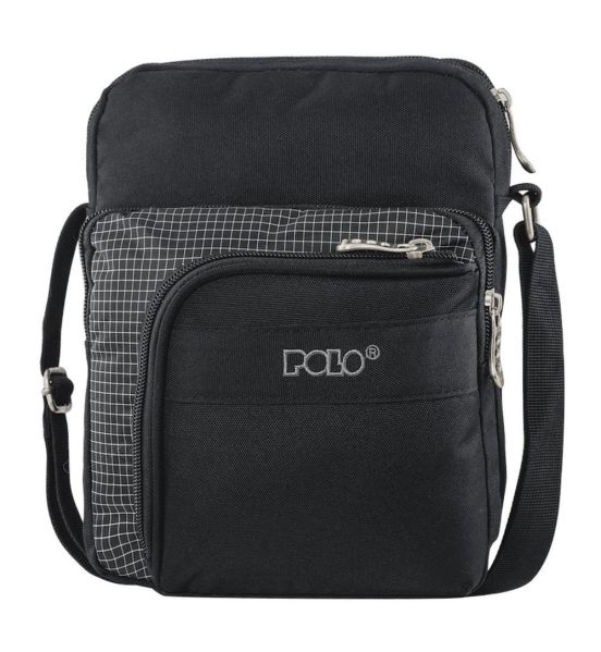 Ανδρικό Τσαντάκι Ώμου POLO 907008-2000 Μαύρο – Θήκη για Smartphone, Πρακτικό & Πολλές Τσέπες