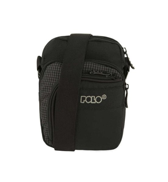 Ανδρικό Τσαντάκι Ώμου POLO 907007-2000 Μαύρο – Αδιάβροχο & Με Πολλές Τσέπες