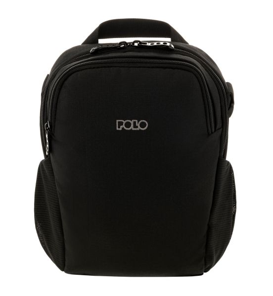Ανδρικό Τσαντάκι Ώμου POLO 907030 ROBER Μαύρο – RFID Προστασία, Θήκη Smartphone, Ευρύχωρο & Ανθεκτικό